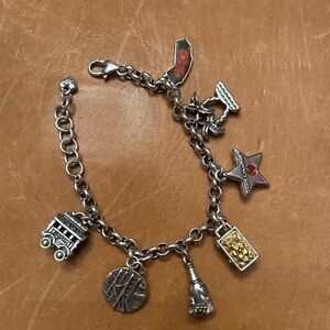 Brighton California Charm Bracelet Original Tin Silver 7 Charms